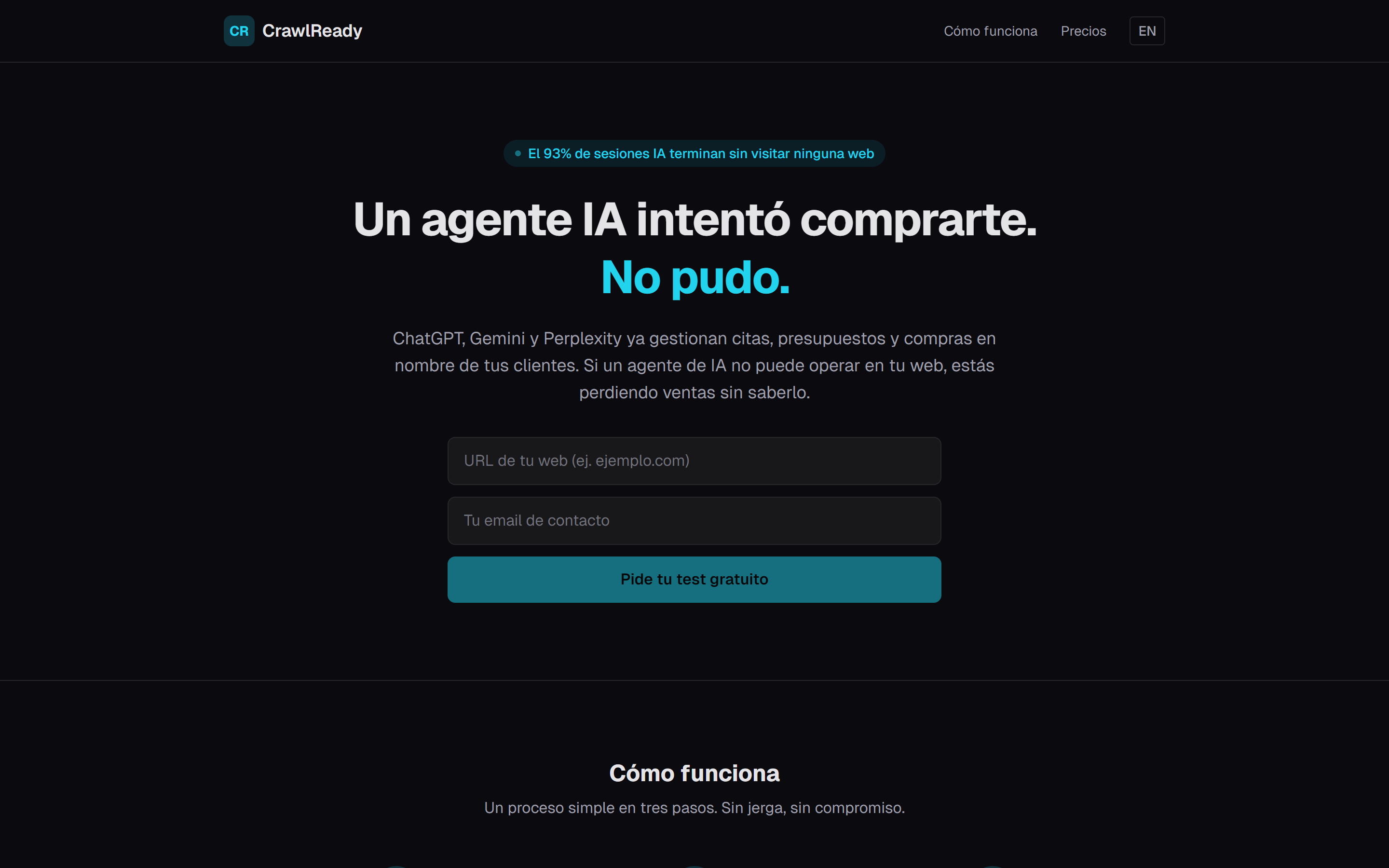 Captura de la aplicación CrawlReady
